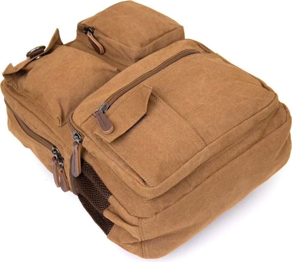 Коричневий рюкзак з текстилю з відділом під ноутбук Vintage (20619)