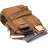 Коричневий рюкзак з текстилю з відділом під ноутбук Vintage (20619) - 5