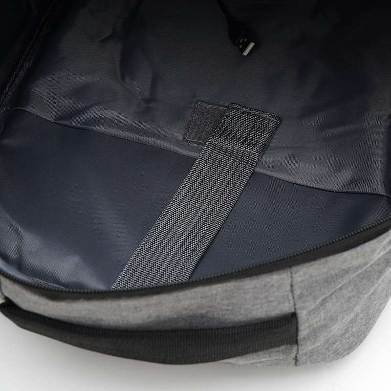 Большой мужской рюкзак из серого текстиля с сумкой и кошельком в комплекте Monsen (22154)