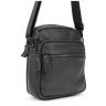 Мужская сумка-планшет из черной натуральной кожи флотар с плечевым ремешком Tiding Bag 77523 - 3