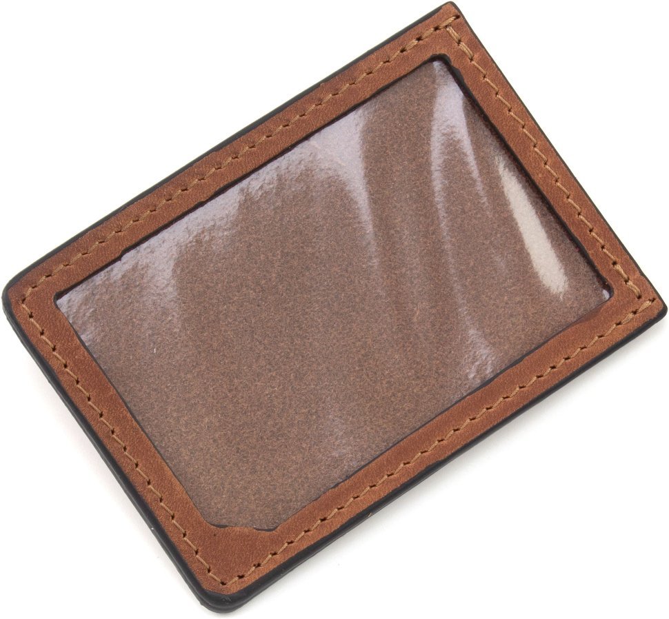 Чоловіче портмоне з натуральної матової шкіри теракотового кольору Grande Pelle 67823
