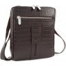 Кожаная сумка-планшет коричневого цвета на молнии KARYA (12409) - 1