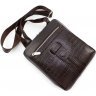 Шкіряна сумка-планшет коричневого кольору на блискавці KARYA (12409) - 3