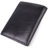 Компактное мужское портмоне без застежки из натуральной гладкой кожи черного цвета без монетницы Tony Perotti 108523 modnotak фото - 2