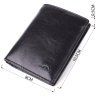Компактное мужское портмоне без застежки из натуральной гладкой кожи черного цвета без монетницы Tony Perotti 108523 modnotak фото - 3
