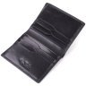 Компактное мужское портмоне без застежки из натуральной гладкой кожи черного цвета без монетницы Tony Perotti 108523 modnotak фото - 5