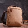 Средняя мужская сумка-барсетка из текстиля в коричневом цвете Vintage 2422236 - 7