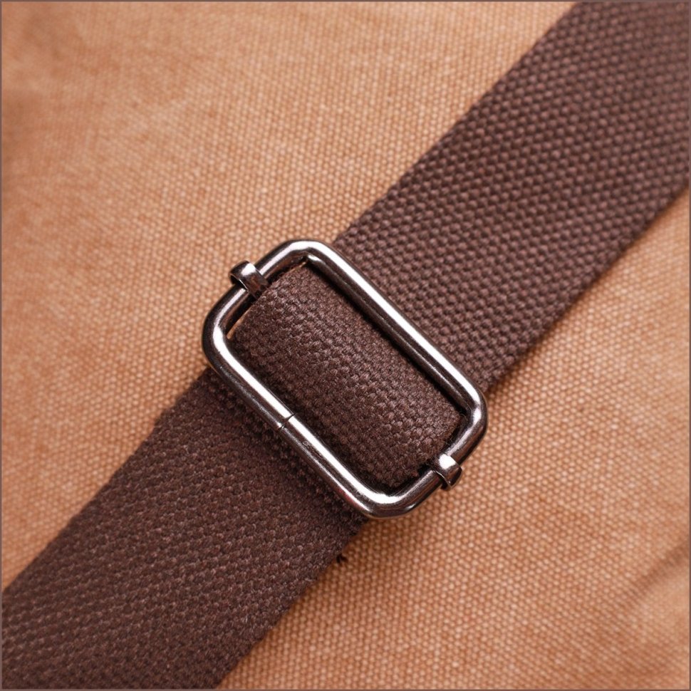 Середня чоловіча сумка-барсетка із текстилю в коричневому кольорі Vintage 2422236