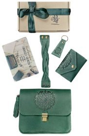 Жіночий подарунковий набір шкіряних аксесуарів зеленого кольору BlankNote BN-set-access-15