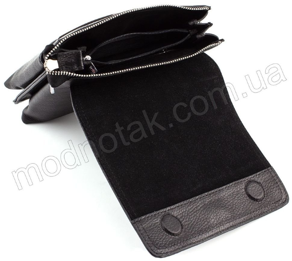 Кожаная мужская сумка черного цвета KARYA (0785-45)