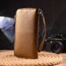 Коричневий блискучий жіночий гаманець із натуральної шкіри флотар на блискавці CANPELLINI (2421614) - 7