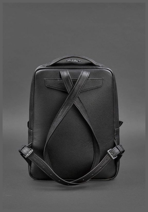 Чорний жіночий класичний рюкзак із натуральної шкіри флотар BlankNote Cooper 78923