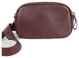 Жіноча шкіряна сумка-кроссбоді маленького розміру у бордовому кольорі BlankNote Holly 79023