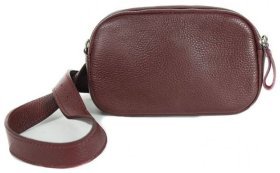 Женская кожаная сумка-кроссбоди маленького размера в бордовом цвете BlankNote Holly 79023