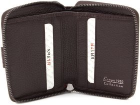 Картхолдер из лаковой кожи коричневого цвета на два отдела KARYA (19488)