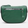 Женская кожаная сумка зеленого цвета с текстильным плечевым ремнем Borsa Leather (59123) - 3