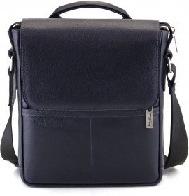 Синяя мужская барсетка из натуральной кожи вертикального типа Tom Stone (10945)