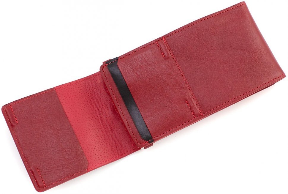 Красная женская сумка-кошелек из натуральной кожи Grande Pelle (15469)