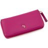 Жіночий шкіряний гаманець яскравого рожевого кольору на блискавці Ashwood 69623 - 3