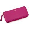 Жіночий шкіряний гаманець яскравого рожевого кольору на блискавці Ashwood 69623 - 4