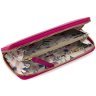 Женский кожаный кошелек яркого розового цвета на молнии Ashwood 69623 - 6