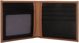 Тонке чоловіче портмоне з натуральної шкіри рудого кольору Smith&Canova 69723