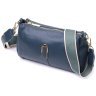 Женская горизонтальная сумка через плече из натуральной кожи синего цвета Vintage 2422287 - 1
