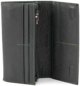 Кожаный женский кошелек зеленого цвета с магнитной застежкой ST Leather 90824