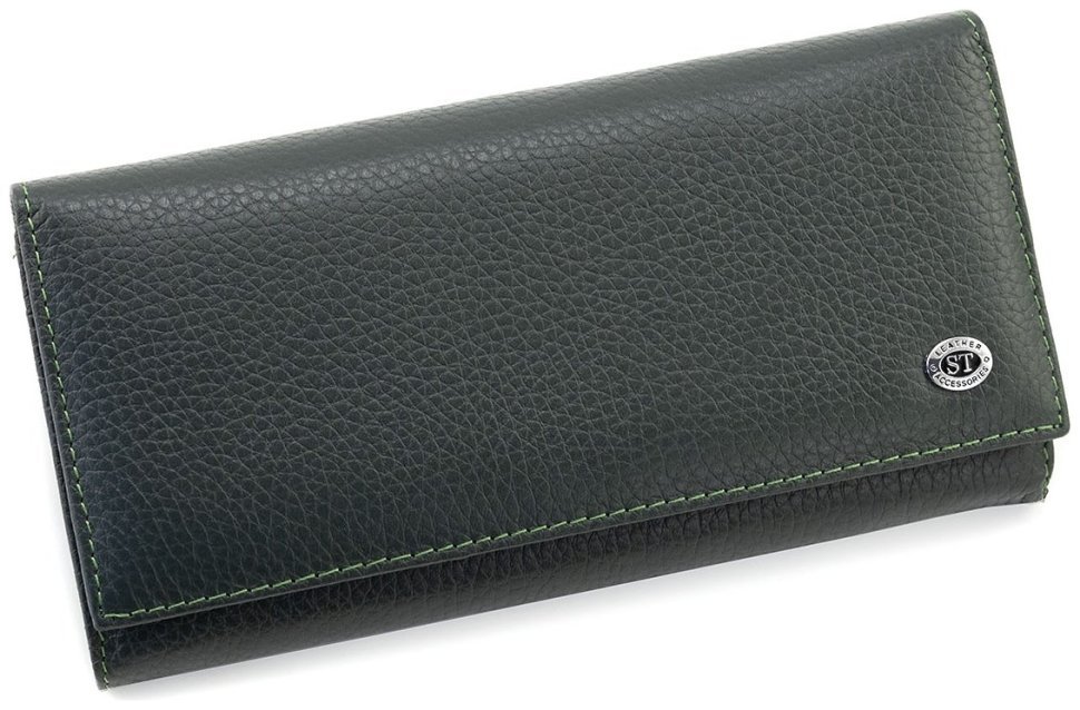 Кожаный женский кошелек зеленого цвета с магнитной застежкой ST Leather 90824 фото №5 Кожаный женский кошелек зеленого цвета с магнитной застежкой ST Leather 90824 modnotak фото №5