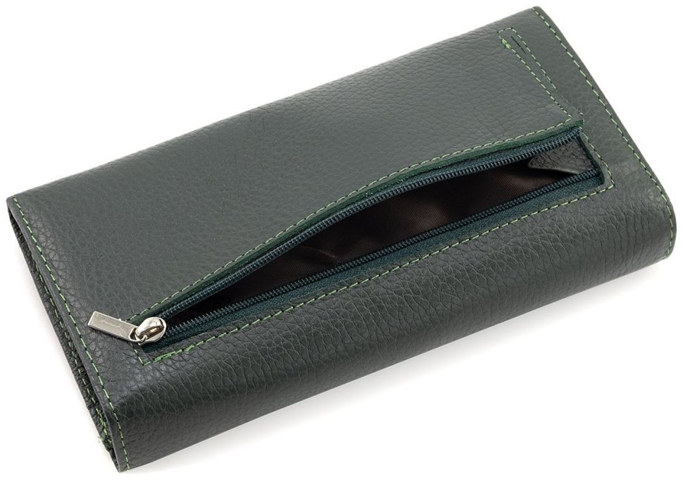 Кожаный женский кошелек зеленого цвета с магнитной застежкой ST Leather 90824 фото №4 Кожаный женский кошелек зеленого цвета с магнитной застежкой ST Leather 90824 modnotak фото №4