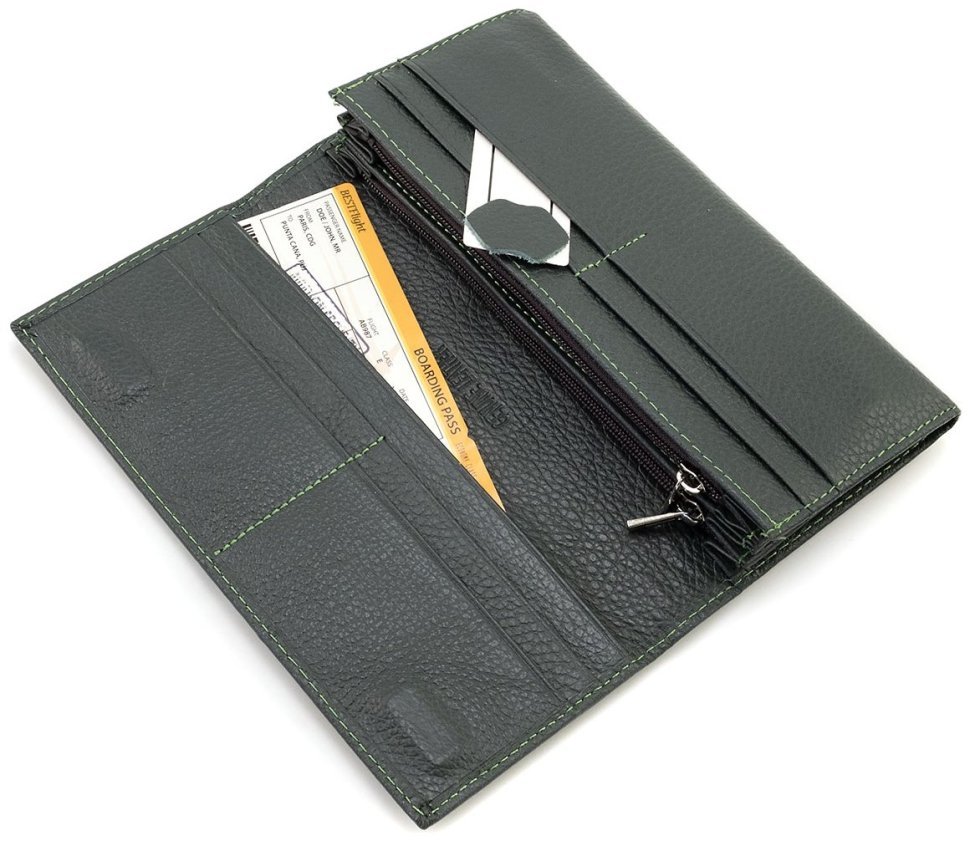 Кожаный женский кошелек зеленого цвета с магнитной застежкой ST Leather 90824 фото №7 Кожаный женский кошелек зеленого цвета с магнитной застежкой ST Leather 90824 modnotak фото №7