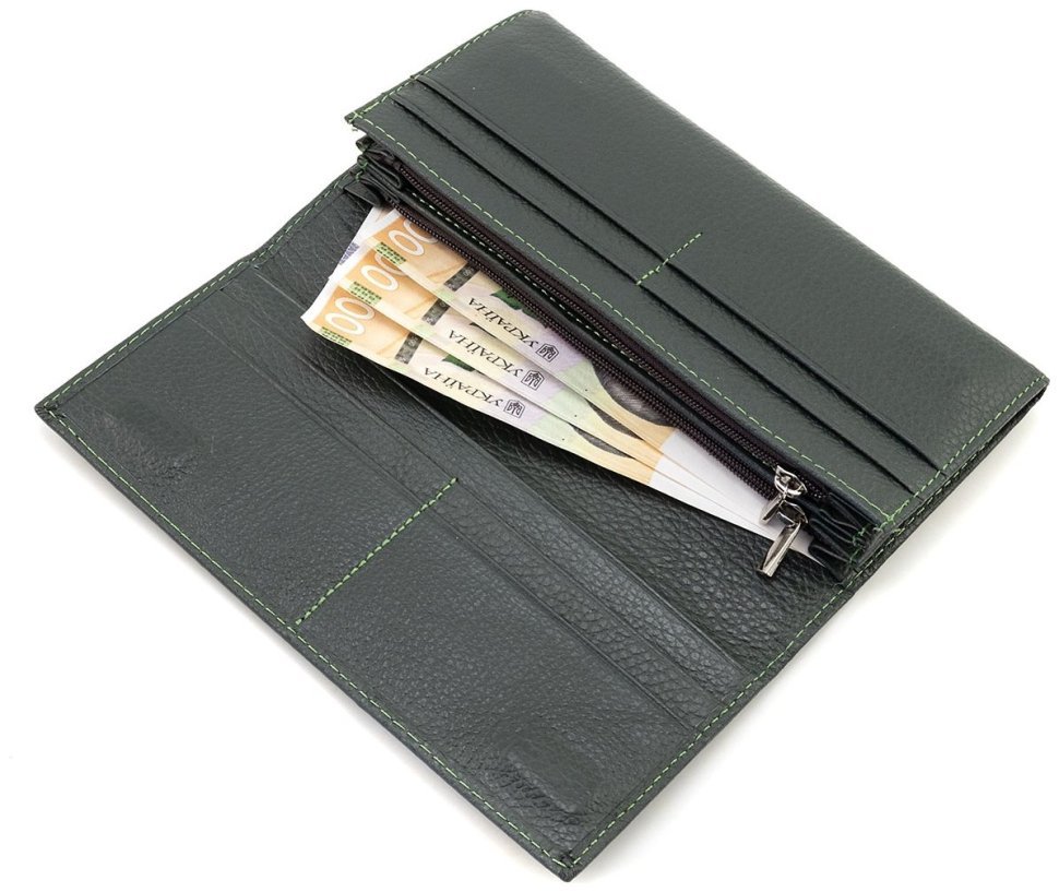 Кожаный женский кошелек зеленого цвета с магнитной застежкой ST Leather 90824 фото №8 Кожаный женский кошелек зеленого цвета с магнитной застежкой ST Leather 90824 modnotak фото №8