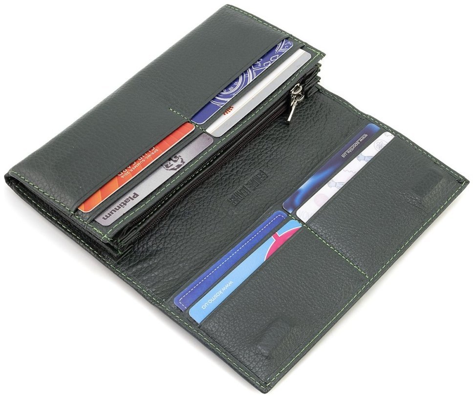 Кожаный женский кошелек зеленого цвета с магнитной застежкой ST Leather 90824 фото №9 Кожаный женский кошелек зеленого цвета с магнитной застежкой ST Leather 90824 modnotak фото №9