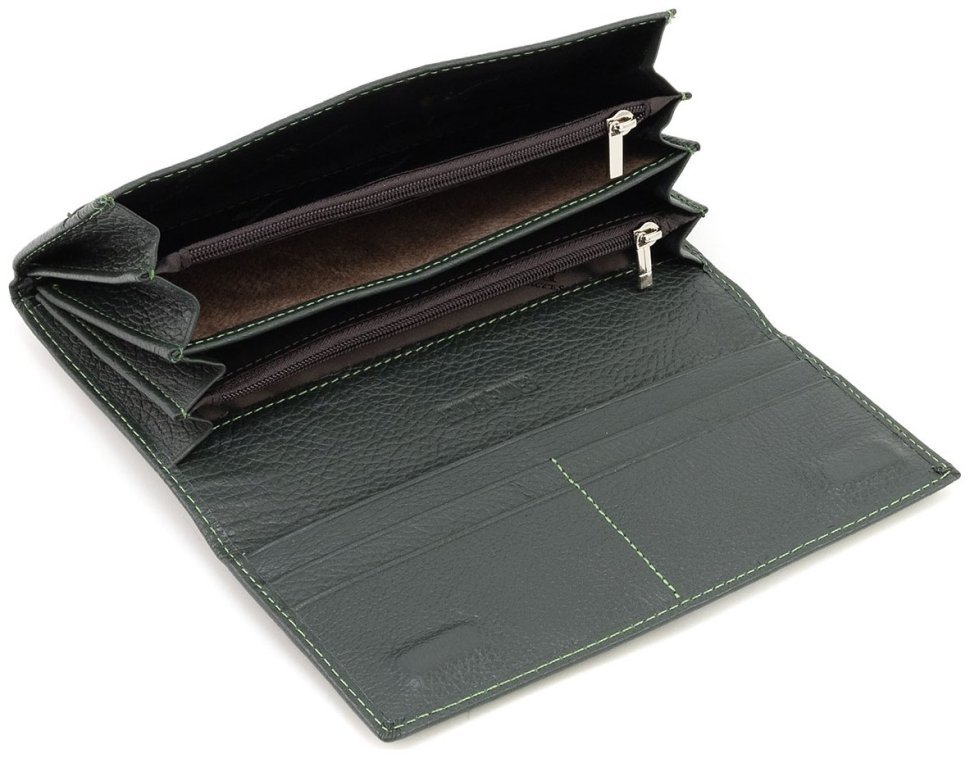 Кожаный женский кошелек зеленого цвета с магнитной застежкой ST Leather 90824 фото №10 Кожаный женский кошелек зеленого цвета с магнитной застежкой ST Leather 90824 modnotak фото №10