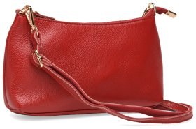 Женская красная сумка из натуральной кожи среднего размера Keizer (15696)