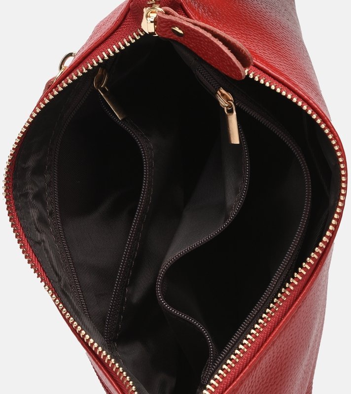 Жіноча червона сумка з натуральної шкіри середнього розміру Keizer (15696)