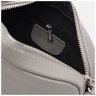 Сіра шкіряна жіноча сумка-кроссбоді з тисненням під крокодила Keizer 71524 - 5