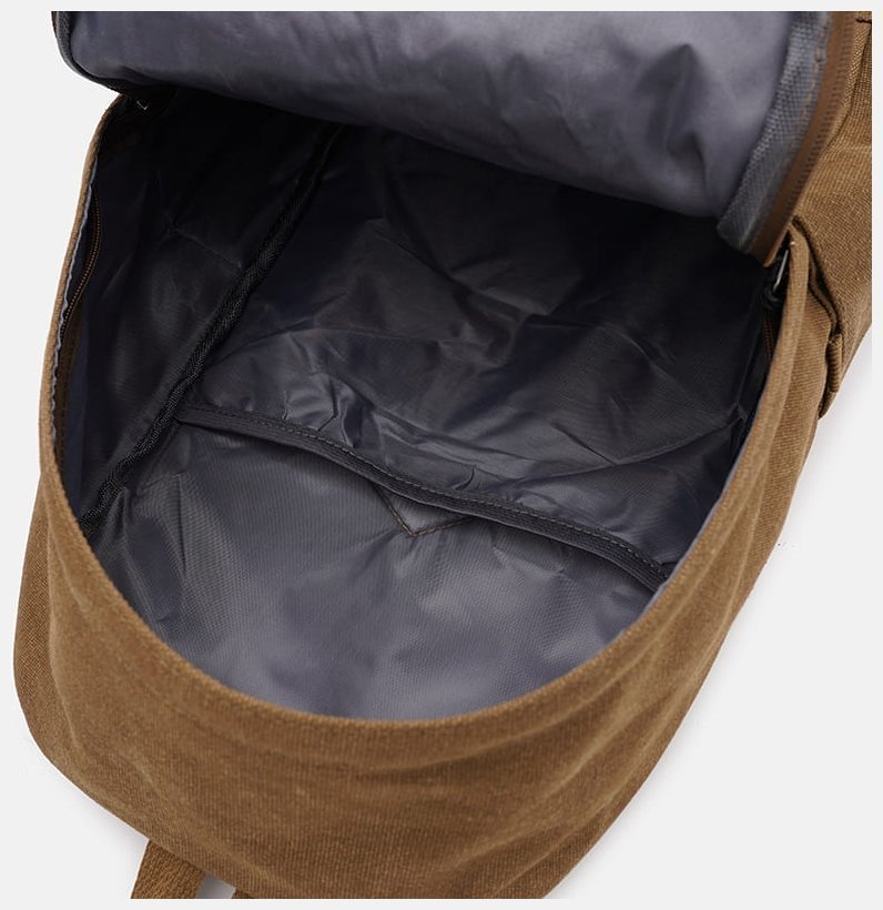Коричневый мужской рюкзак из текстиля на одну молнию Monsen 71624