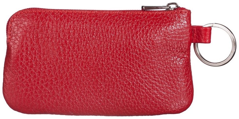 Красная женская ключница из натуральной кожи флотар на змейке Desisan 81724 modnotak фото №2