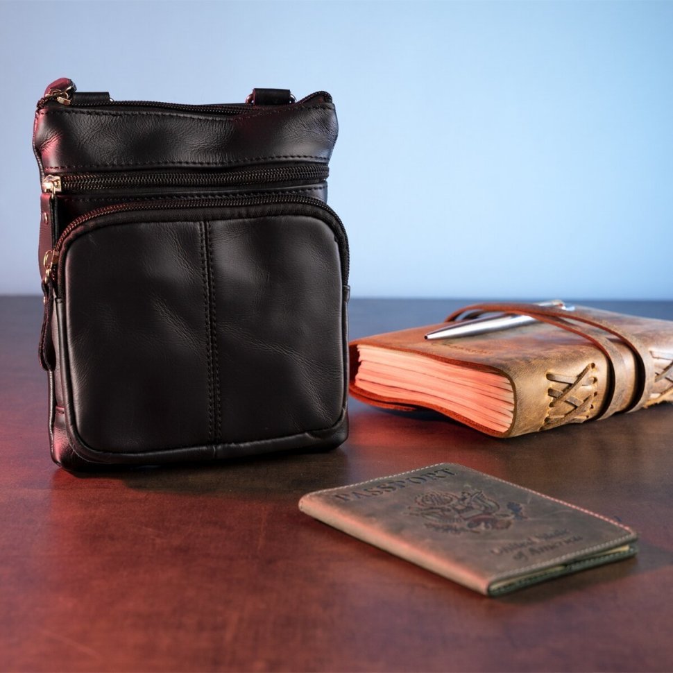 Шкіряна чоловіча маленька сумка через плече VINTAGE STYLE (14607) modnotak фото №5