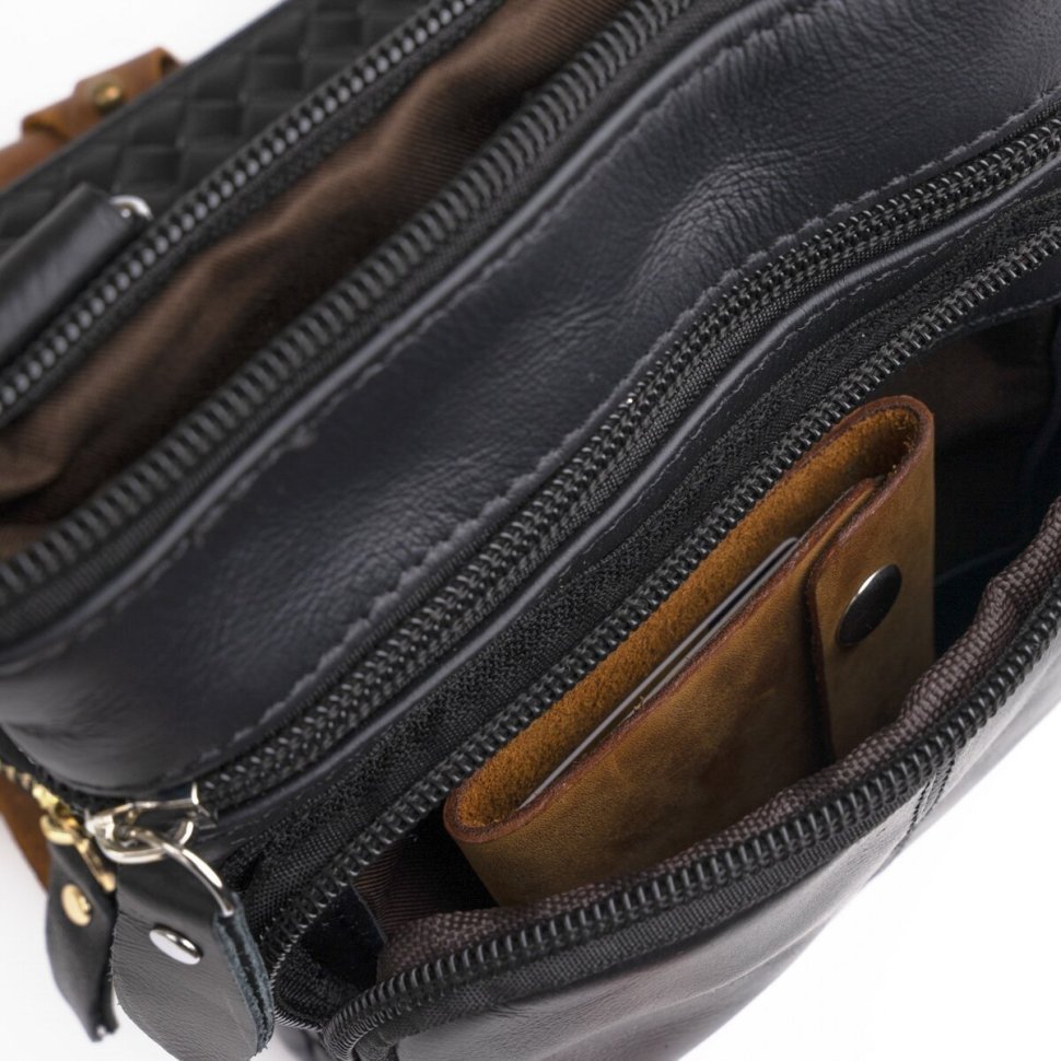 Шкіряна чоловіча маленька сумка через плече VINTAGE STYLE (14607) modnotak фото №8