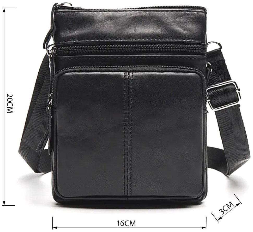 Шкіряна чоловіча маленька сумка через плече VINTAGE STYLE (14607) modnotak фото №11