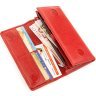 Класичний жіночий гаманець із натуральної шкіри червоного кольору KARYA (2417255) - 3