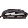 Чорна сумка-месенджер з текстилю з плечовим ременем Vintage (20088) - 5