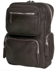 Мужской рюкзак из кожи флотар Vip Collection 102624 (коричневый)