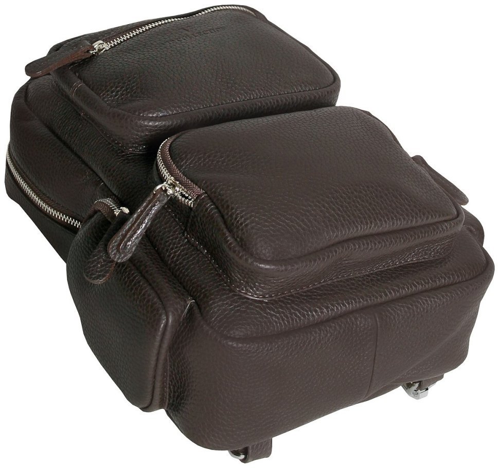 Мужской рюкзак из кожи флотар Vip Collection 102624 (коричневый) modnotak фото №4