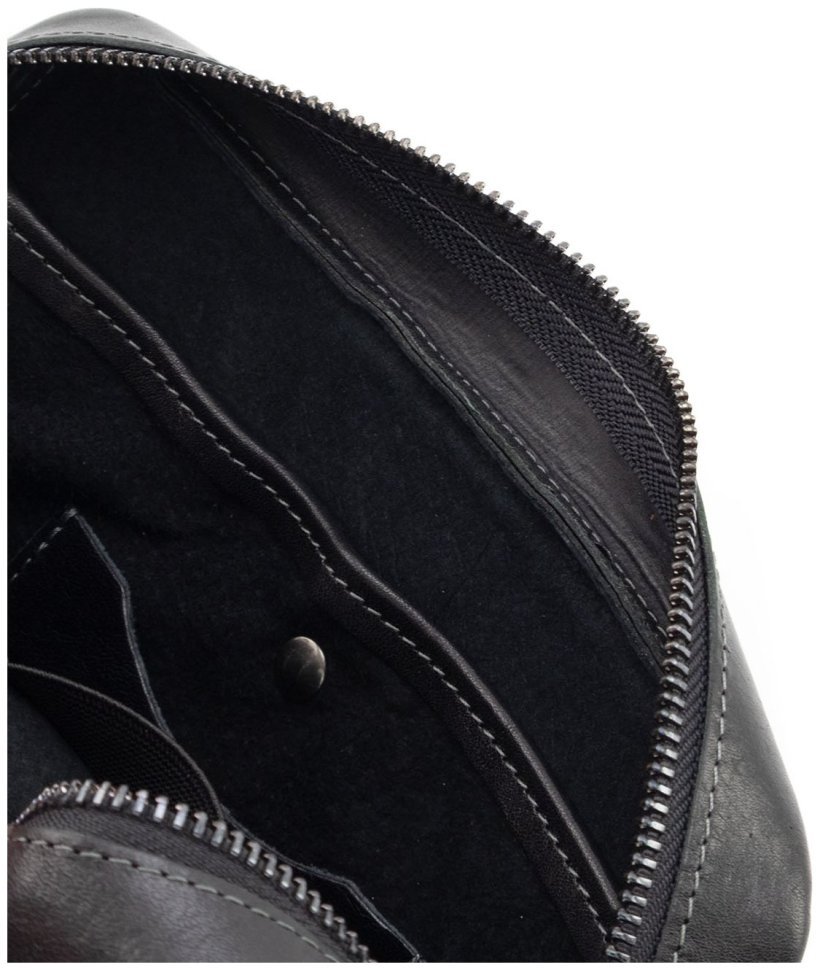 Кожаная мужская сумка кросс-боди горизонтальная Grande Pelle 102724 черная фото №8 Кожаная мужская сумка кросс-боди горизонтальная Grande Pelle 102724 черная modnotak фото №8