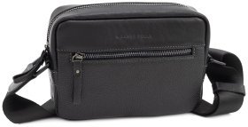 Шкіряна чоловіча сумка крос-боді горизонтальна Grande Pelle 102724 чорна