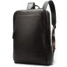 Кожаный мужской рюкзак с зернистой фактурой в темно-коричневом цвете Bexhil (19861) - 1
