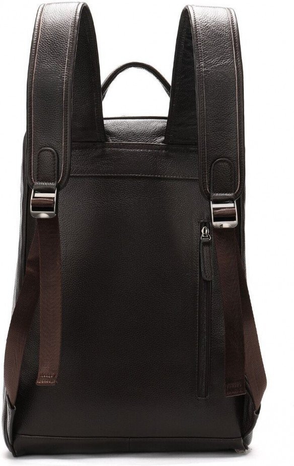 Кожаный мужской рюкзак с зернистой фактурой в темно-коричневом цвете Bexhil (19861)